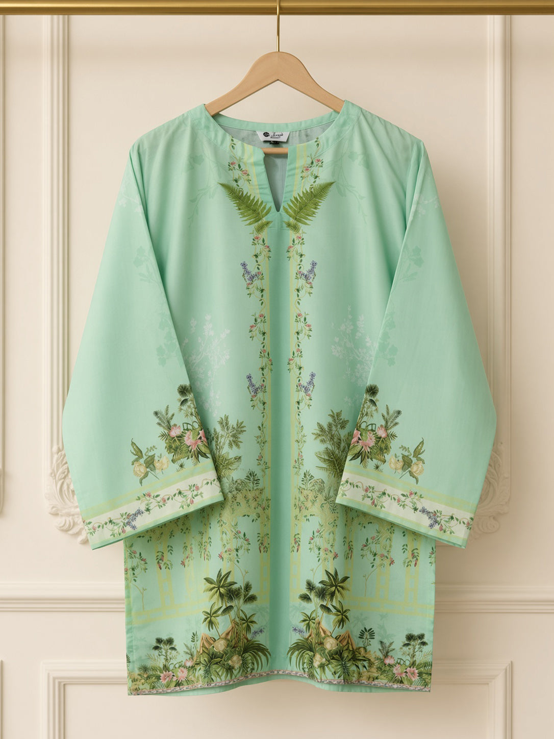 Mint Green Swiss Lawn 2-piece women's co-ord set by Moosani Studio