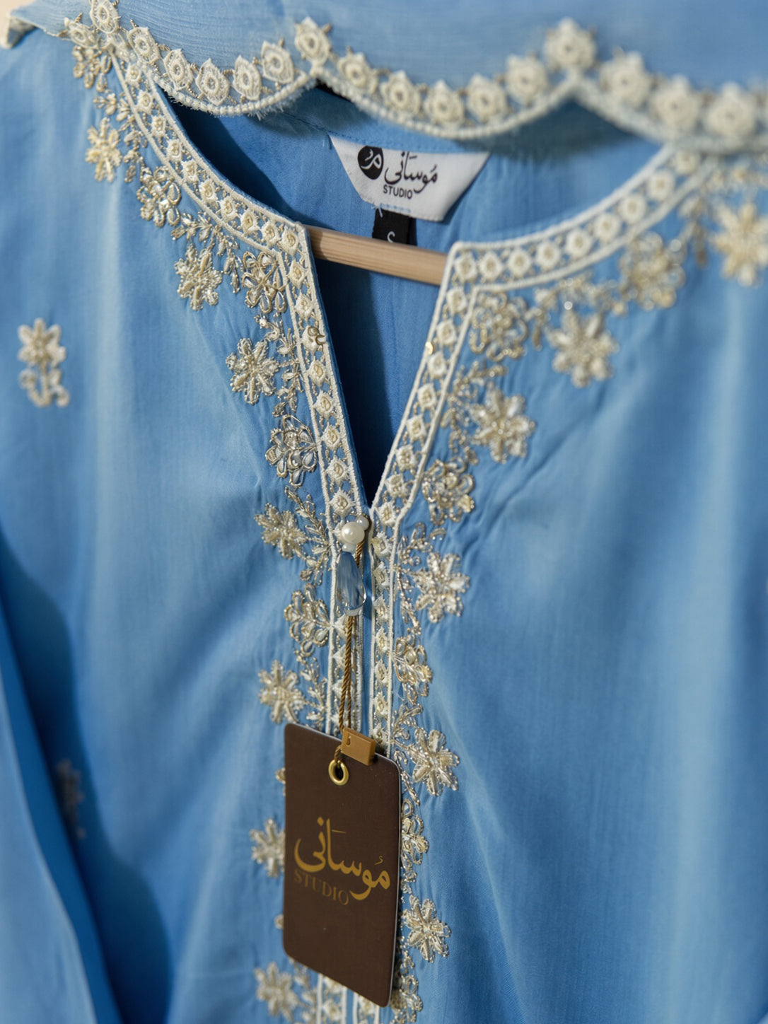 Zariya Sky Bloom viscose embroidered 3-piece stitched suit by Moosani Studio