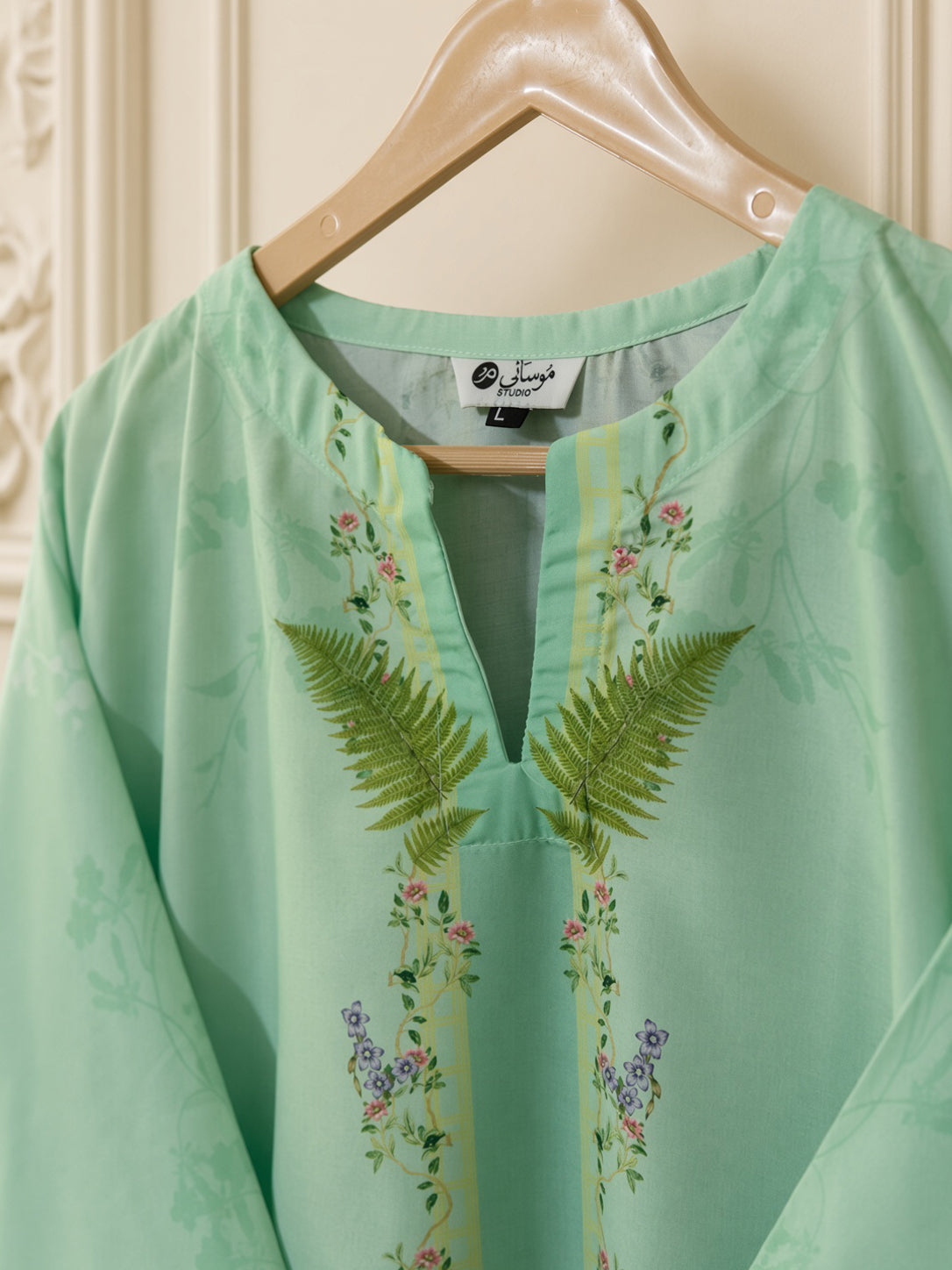 Mint Green Swiss Lawn 2-piece women's co-ord set by Moosani Studio