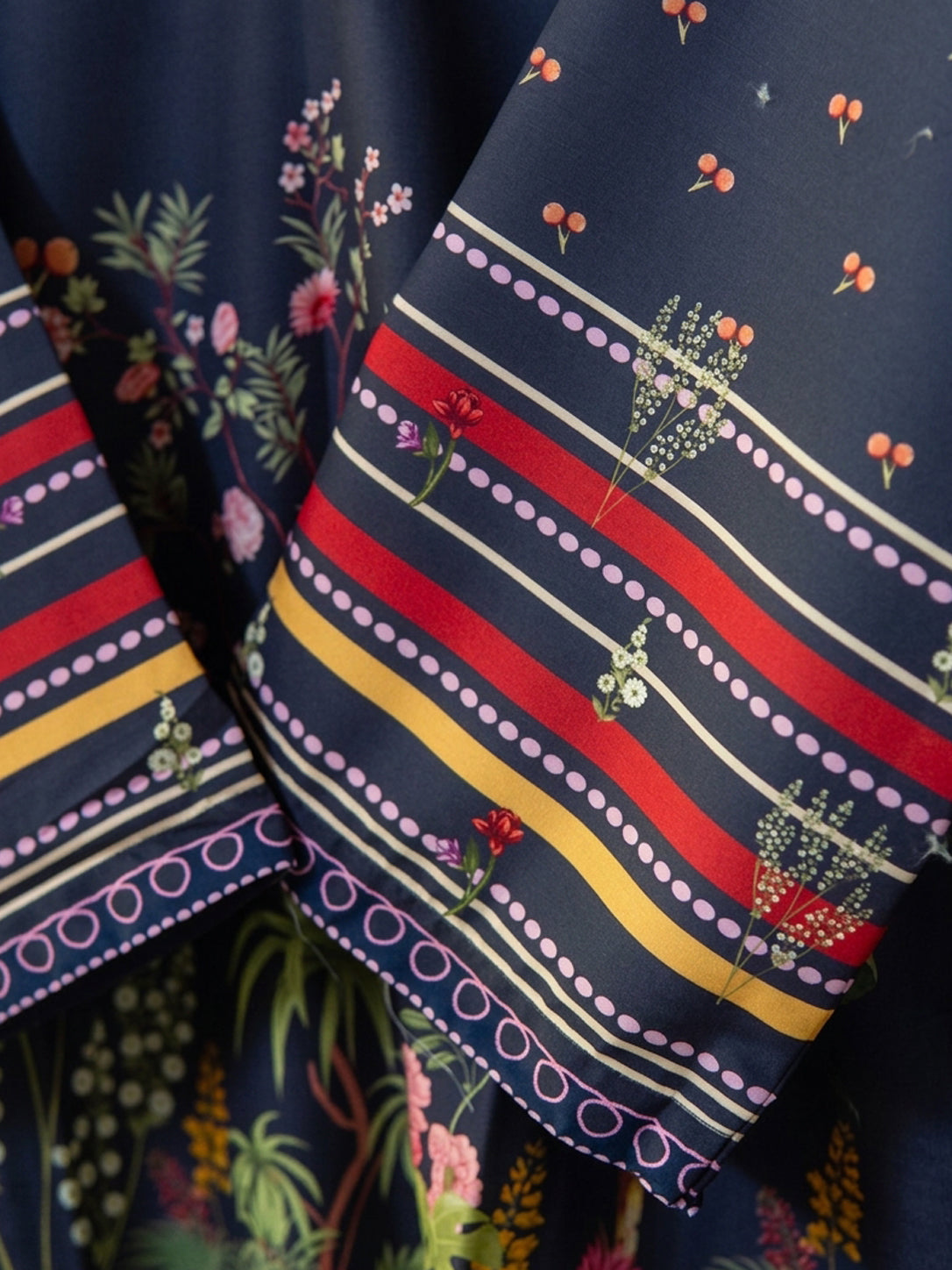 Navy Floral Swiss Lawn 2-piece women's co-ord set by Moosani Studio