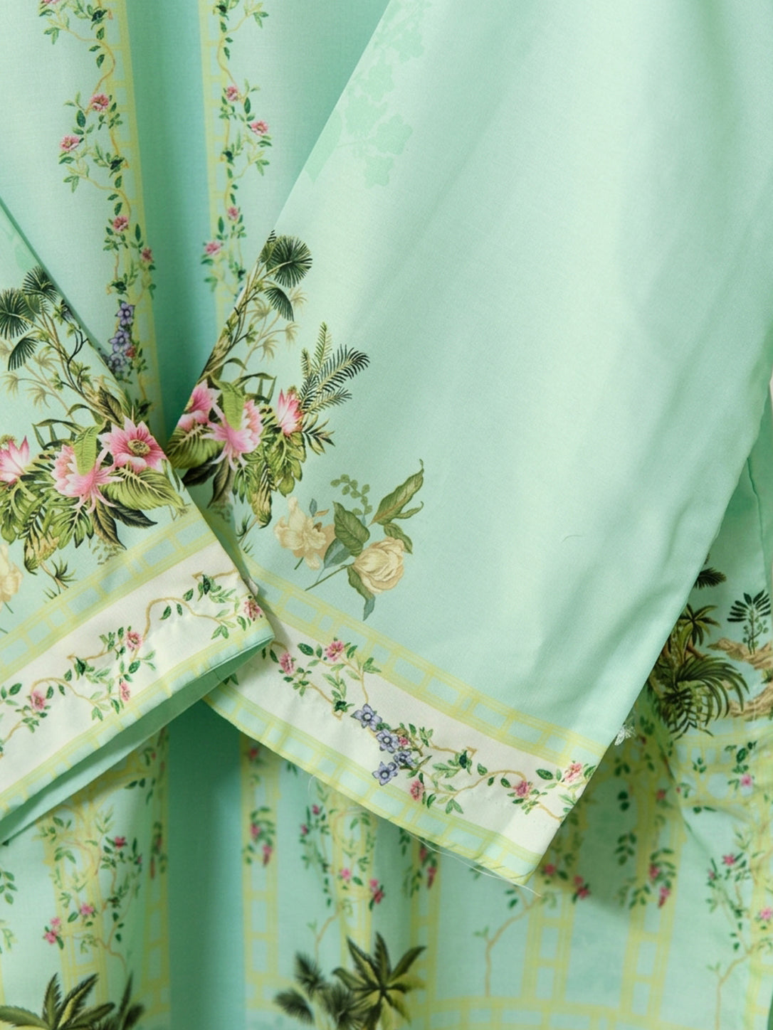Mint Green Swiss Lawn 2-piece women's co-ord set by Moosani Studio