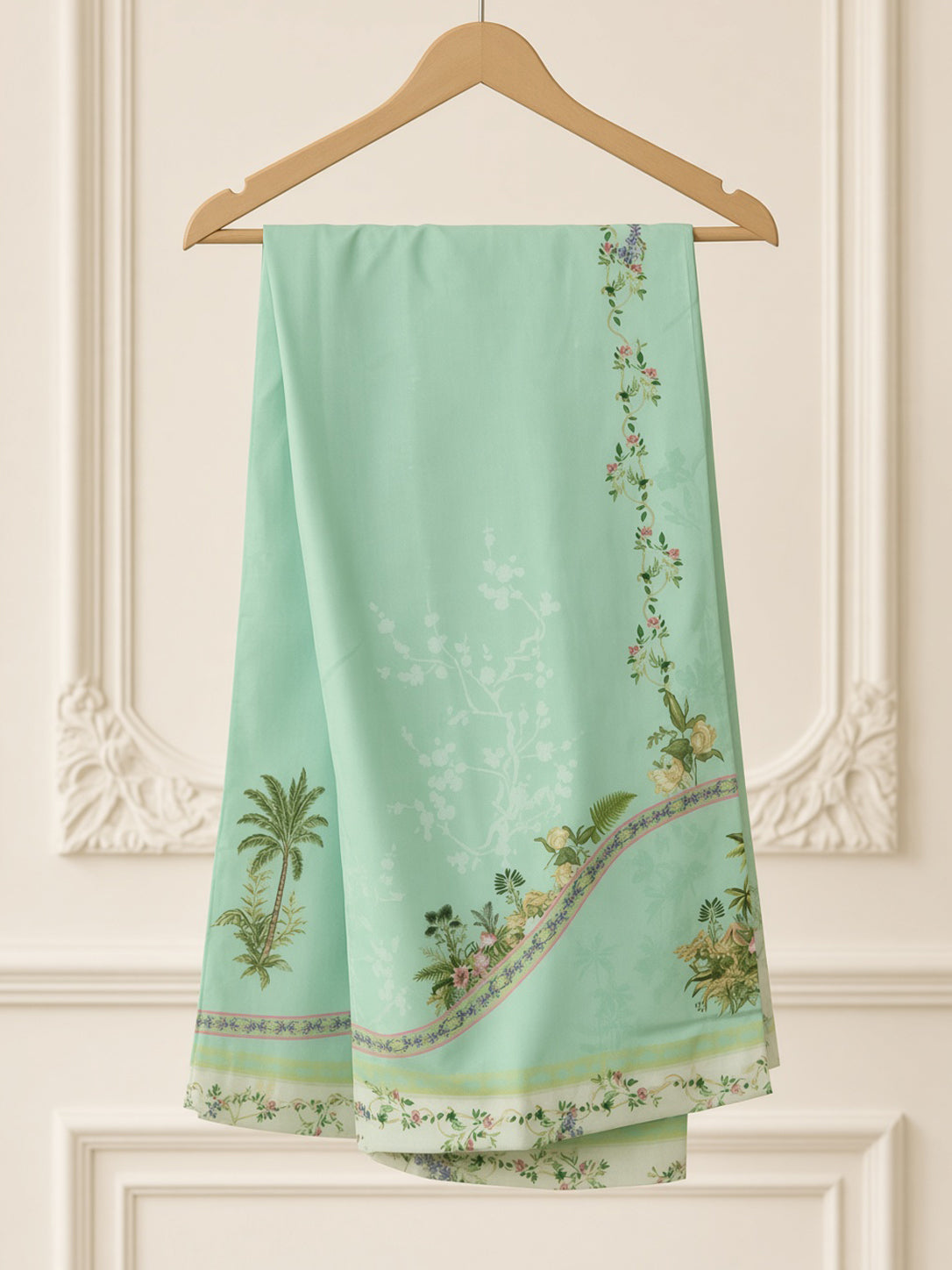 Mint Green Swiss Lawn 2-piece women's co-ord set by Moosani Studio