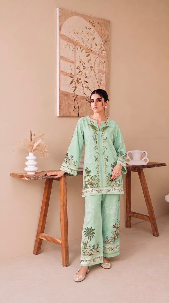 Swiss Lawn 2-Piece-Co-Ord Set | Mint Green