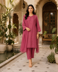 Luxury Raw Silk 3-Piece Suit – Dusty Rose