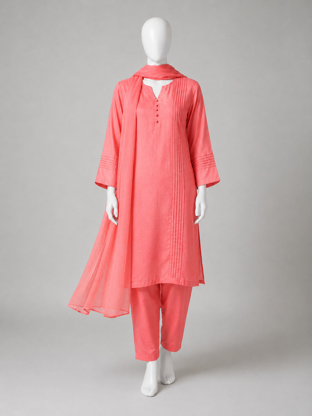 Luxury Raw Silk 3-Piece Suit – Peach Blossom