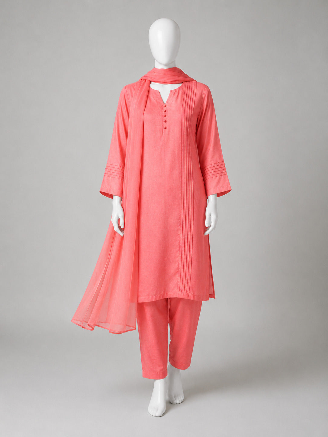 Luxury Raw Silk 3-Piece Suit – Peach Blossom